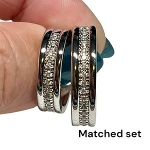 Matching wedding band style sterling rings